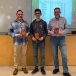 El podi del 3r Campionat de l'escarxofa: Albert Rodríguez (2n), Martí Roé (1r) i Carles Cassanyes (3r)